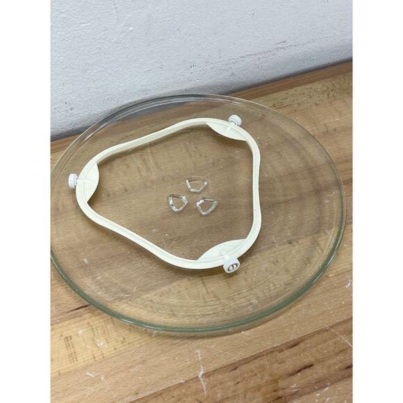 Whirlpool Microwave Glass Turntable Plate Tray w/ Support Ring For UMV1160CW - Picture 2 of 11